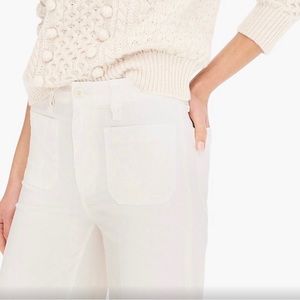 J. Crew Point Sur crop wide leg pants. Soft cream color.